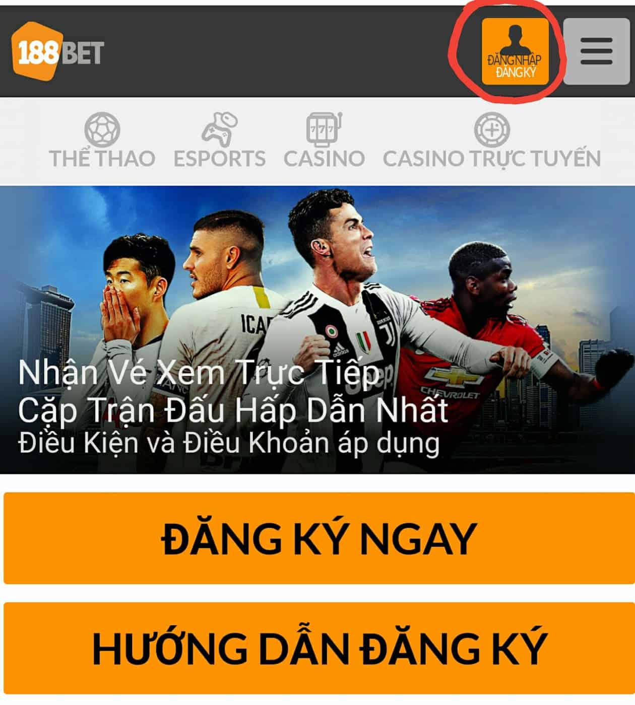 Hướng dẫn đăng ký 188bet