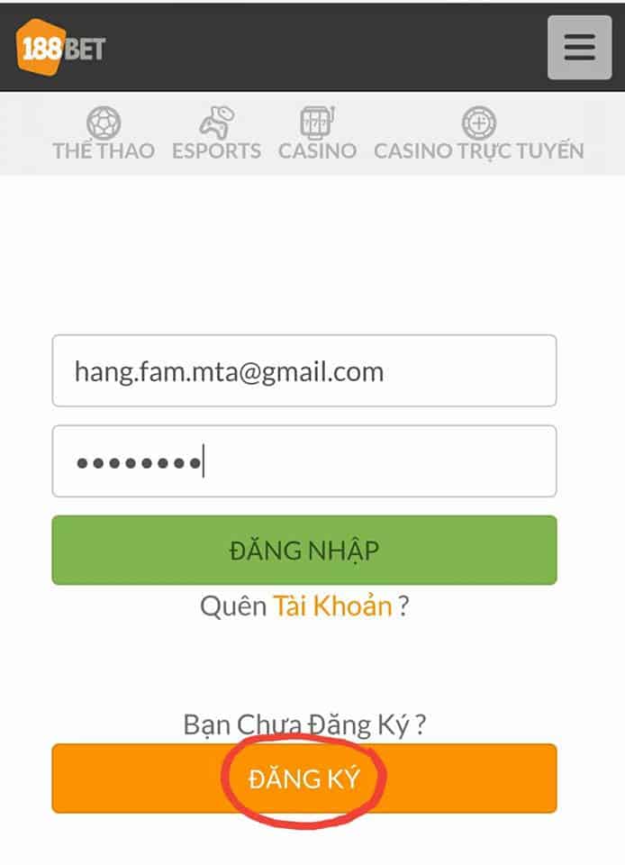 Cách Tạo Tài Khoản Cá Cược Bóng Đá 188Bet